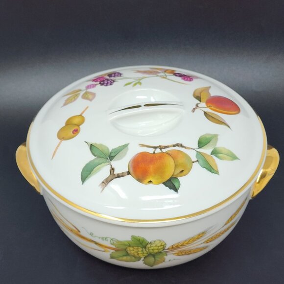 Royal Worcester Evesham Covered Casserole Serving Bowl Soup Vegetable 7.5" VTG - Picture 2 of 11